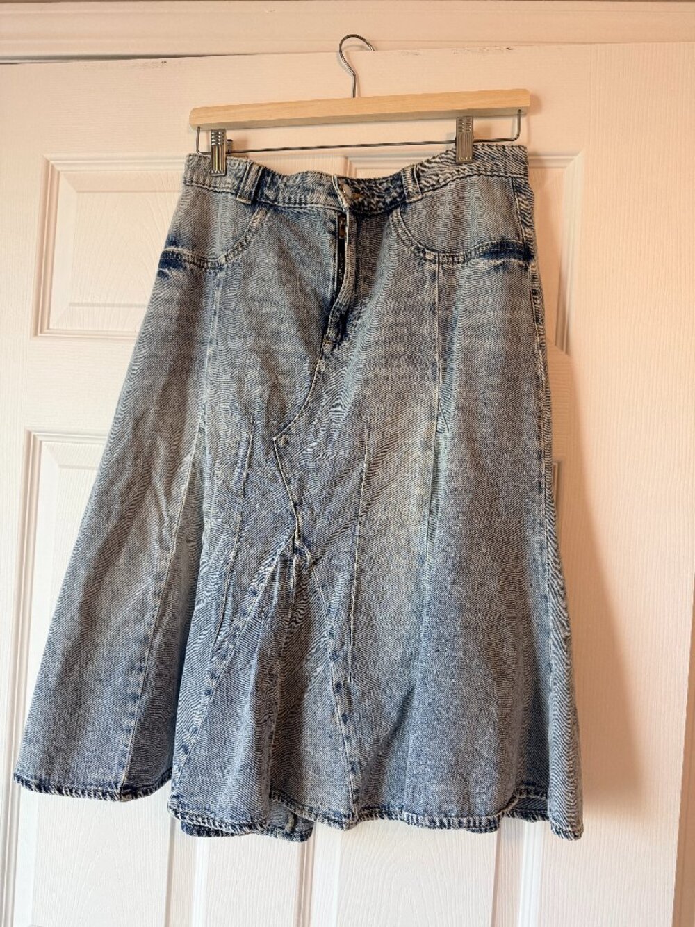 Rebecca Minkoff Denim midi flowy skirt size 8
